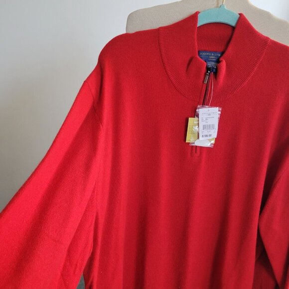 NWT – Joseph & Lyman Men’s Red ¼ Zip Up 100% Cashmere Sweater (Size: XXL) - Picture 7 of 7